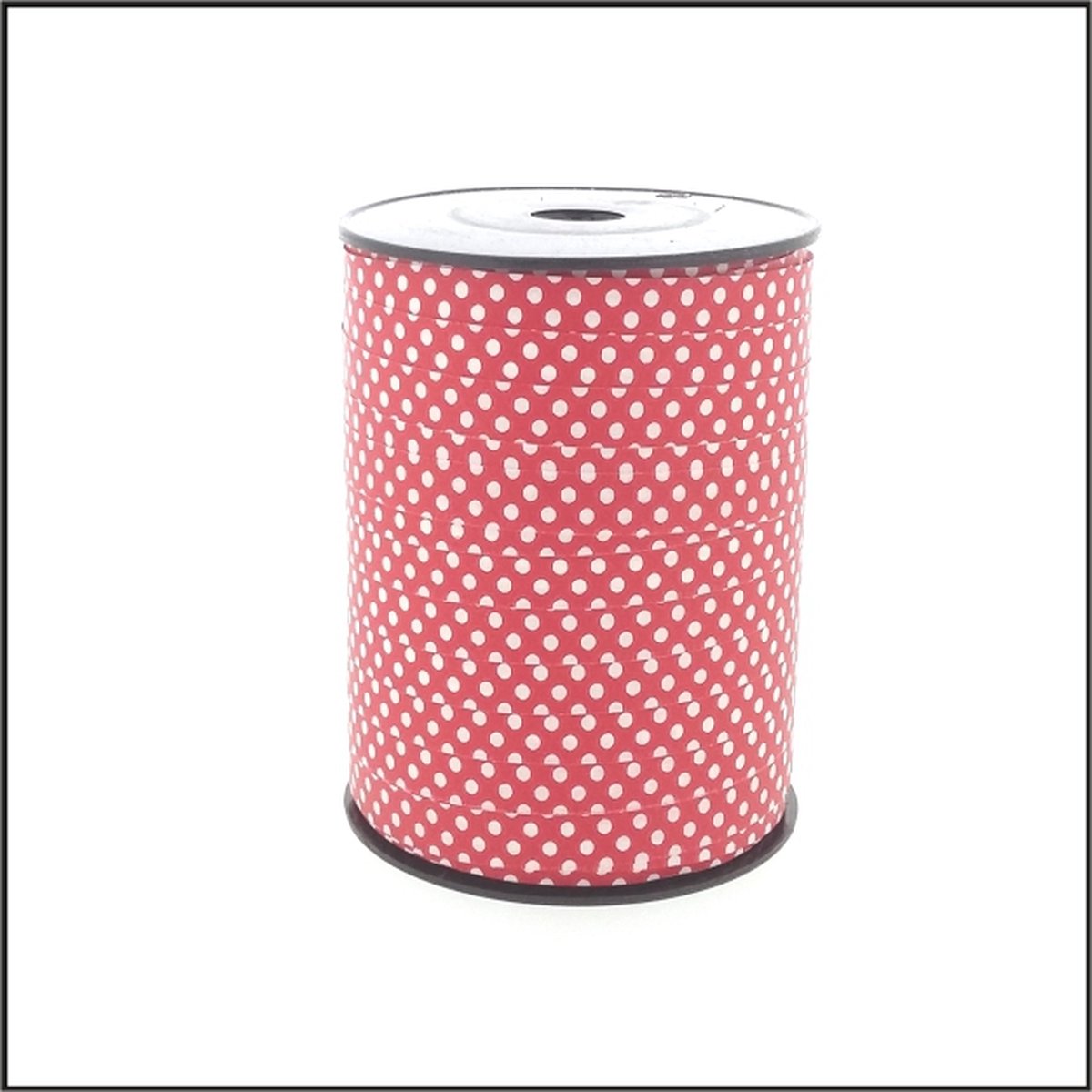 Stiplint | Krullint | cadeaulint | Rood met witte stip – rol van 10mm x 250 meter